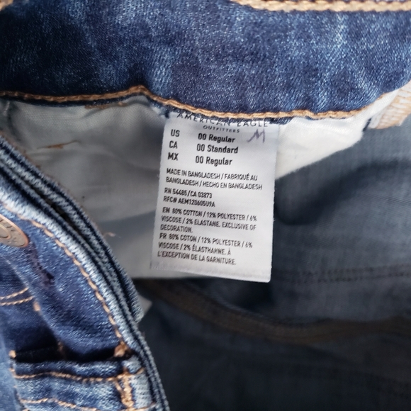 AE Ne(x)t Level High-Waisted Rise Jegging Blue Jeans 00 - Picture 6 of 12